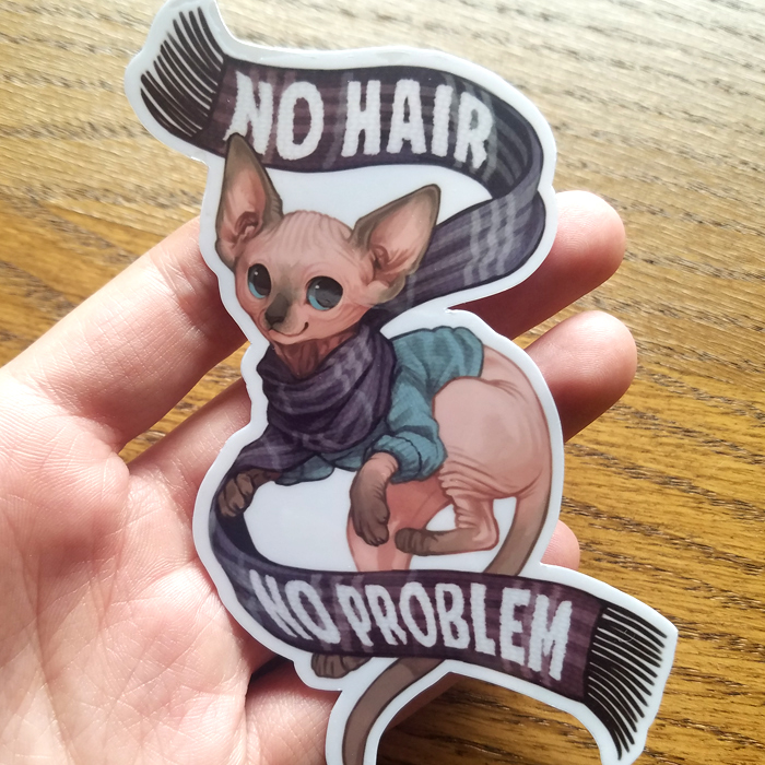 No Hair No Problem Sticker – Witty Critters